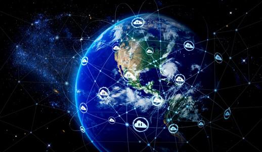 数据存储云服务器数据存储用于全球商业网络概念云数据传输的互联网