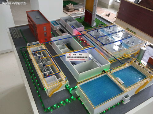 污水处理厂模型 污水处理设备模型 大型水厂立体布置仿真模型